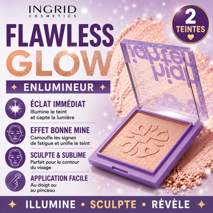 Enlumineur "Flawless Glow" - 2 teintes - 8g - Ingrid Cosmetics