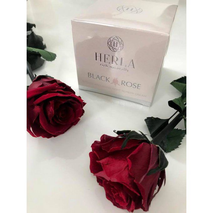Coffret Cadeau Masque exfoliant + Crèmes Yeux + Remède anti-âge à la rose noire - BLACK ROSE - HERLA