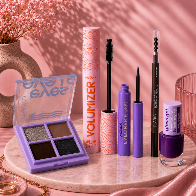 Velvet Glam Look – Kit Maquillage Ingrid Cosmetics (5 produits) 