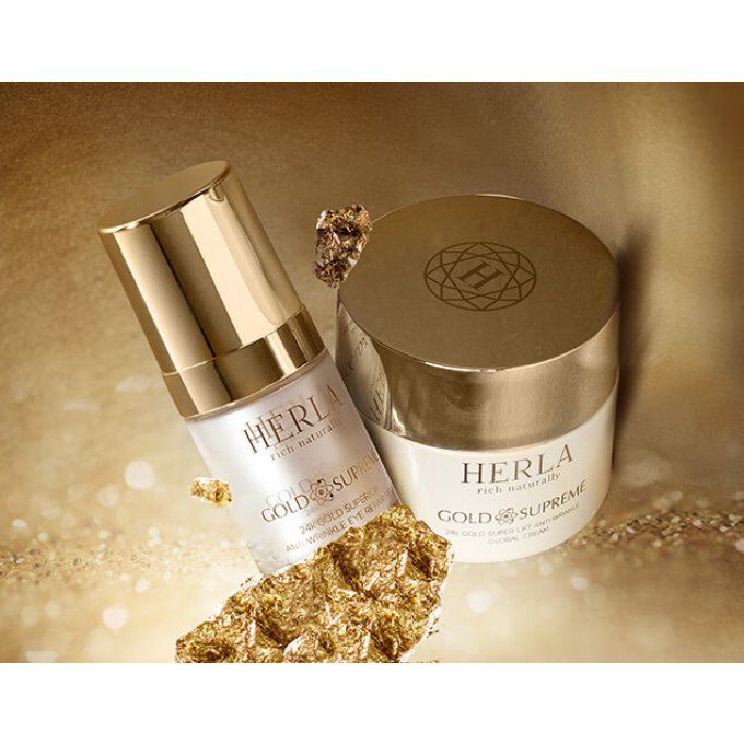 Coffret cadeau dédié au massage du visage et du corps - GOLD SUPREME - HERLA