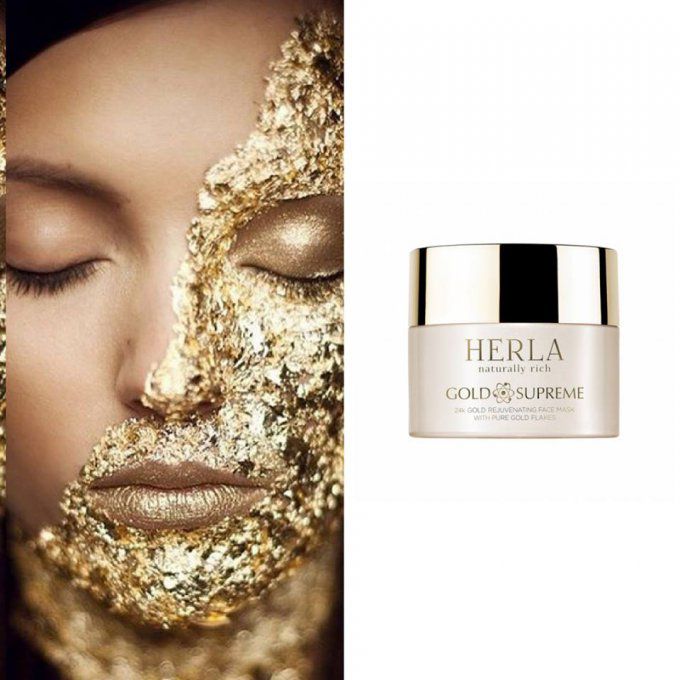 Coffret cadeau dédié au massage du visage et du corps - GOLD SUPREME - HERLA