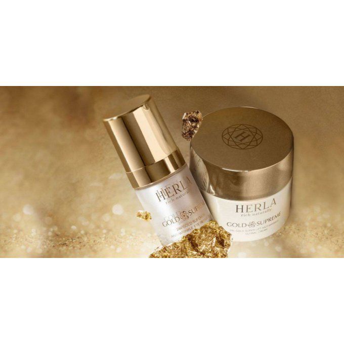 Coffret cadeau dédié au massage du visage et du corps - GOLD SUPREME - HERLA