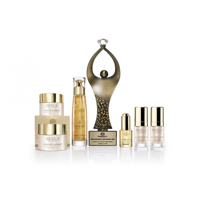 Coffret cadeau dédié au massage du visage et du corps - GOLD SUPREME - HERLA