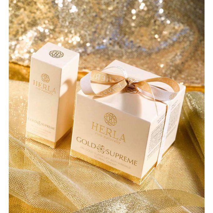 Coffret cadeau dédié au massage du visage et du corps - GOLD SUPREME - HERLA