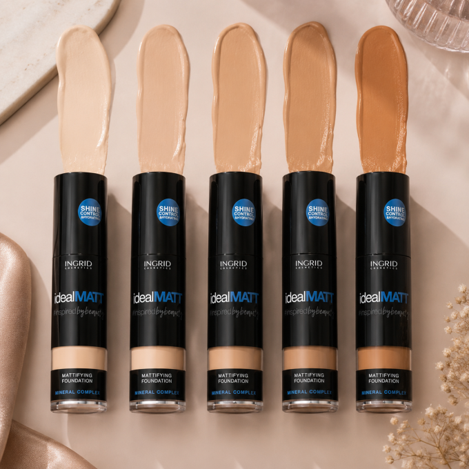 Fond de teint IDEAL MATT Ingrid Cosmetic - 30 ml - 6 teintes