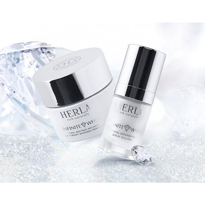 Coffret Cadeau Crème de nuit hydratante + Lotion illuminatrice -  INFINITE WHITE - HERLA