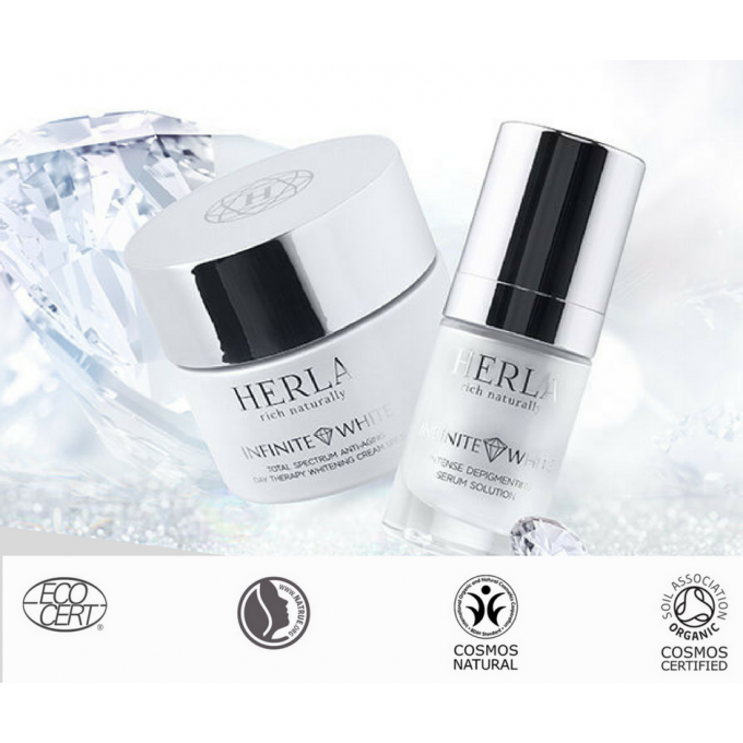 Coffret Cadeau Crème de nuit hydratante + Lotion illuminatrice -  INFINITE WHITE - HERLA