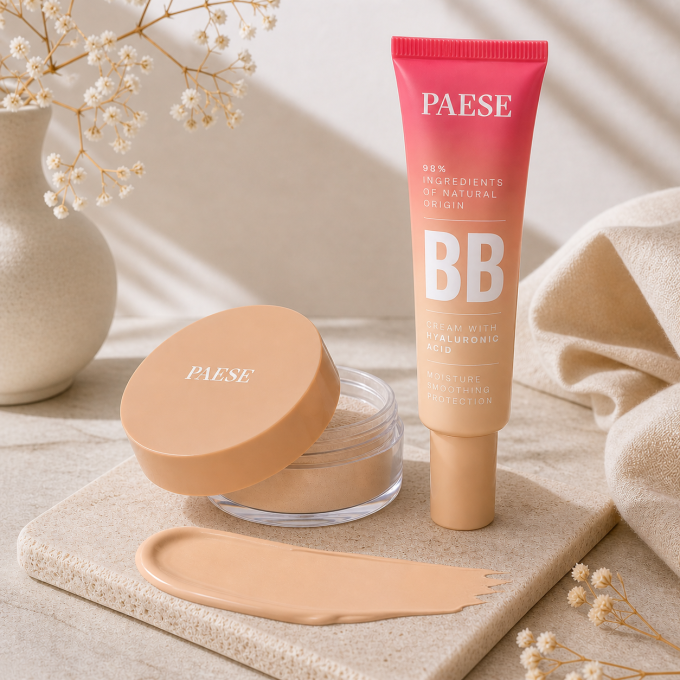 Duo BB crème à l'acide hyaluronique 30 ml  (teinte 01N IVORY) et Poudre de beauté 10g - PAESE