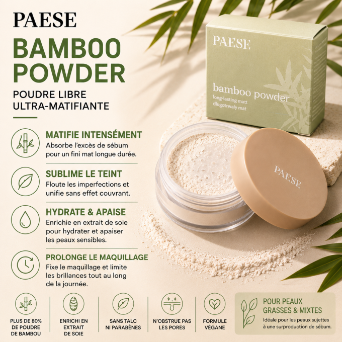 Poudre libre de bambou pour le visage - 5 g - PAESE