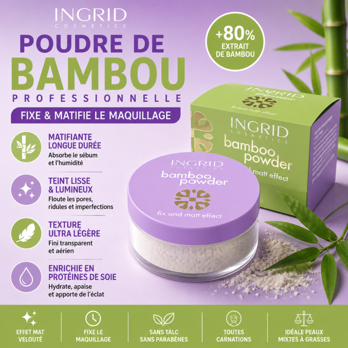 Poudre de bambou professionnelle - 10g - Ingrid Cosmetics
