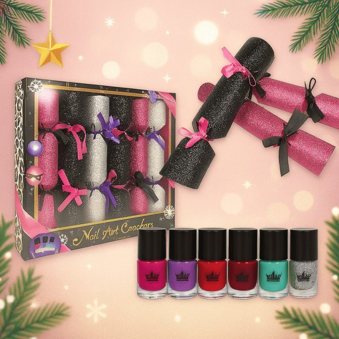 Boite de 6 Crackers de Noel Vernis à ongles