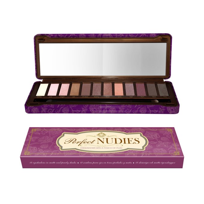 Palette d'ombres à paupières vegan Perfect nudies touch of plum VIVA LA DIVA - 12 couleurs