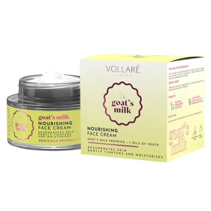 Soin visage lait de chèvres nourrissant aux 7 huiles - 50 ml - Vollaré Cosmetics
