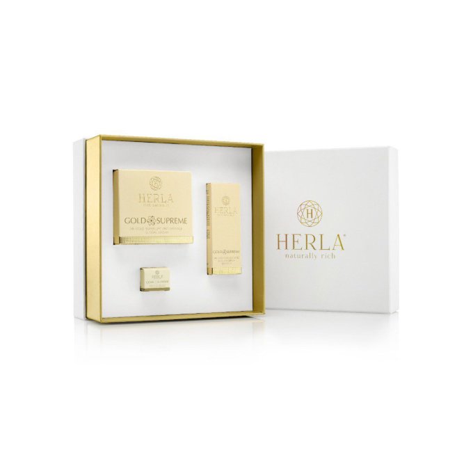 Coffret cadeau Super Anti-ride + Sérum de jeunesse - Visage - GOLD SUPREME - HERLA