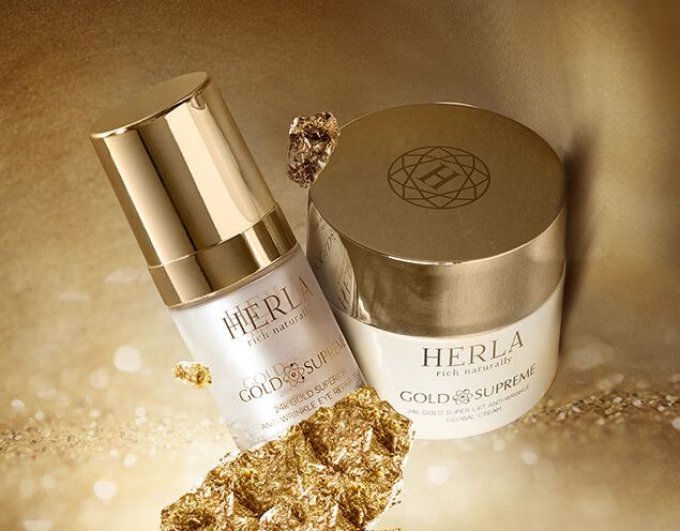 Coffret cadeau Super Anti-ride + Sérum de jeunesse - Visage - GOLD SUPREME - HERLA