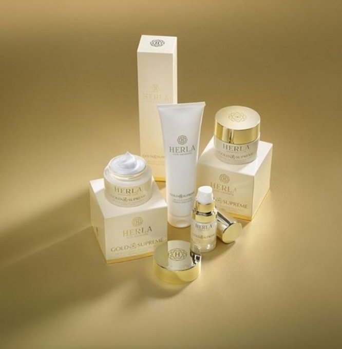 Coffret cadeau Super Anti-ride + Sérum de jeunesse - Visage - GOLD SUPREME - HERLA