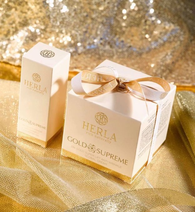Coffret cadeau Super Anti-ride + Sérum de jeunesse - Visage - GOLD SUPREME - HERLA