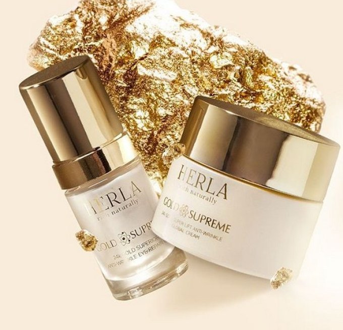 Coffret cadeau Super Anti-ride + Sérum de jeunesse - Visage - GOLD SUPREME - HERLA