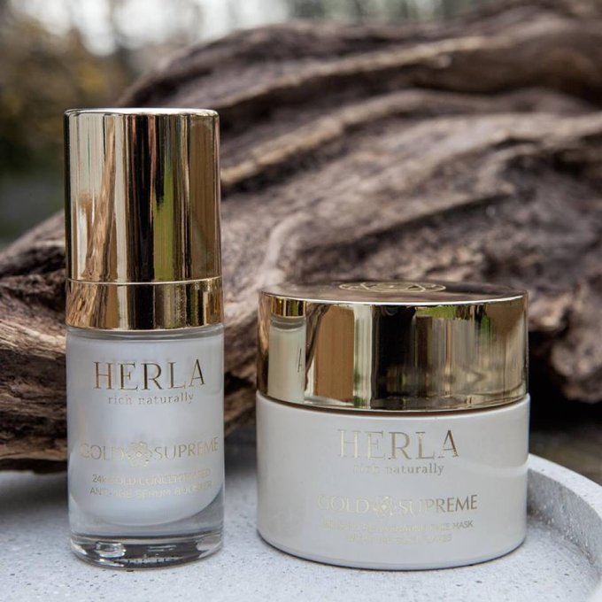 Coffret cadeau Super Anti-ride + Sérum de jeunesse - Visage - GOLD SUPREME - HERLA