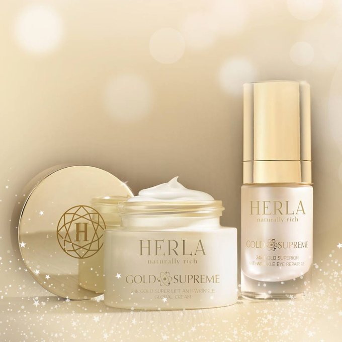 Coffret cadeau Super Anti-ride + Sérum de jeunesse - Visage - GOLD SUPREME - HERLA