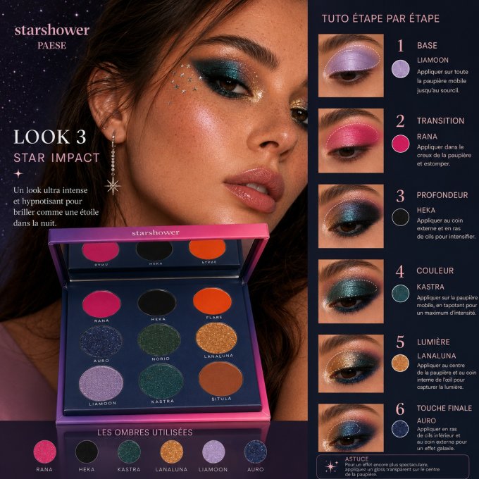 Palette d'ombres à paupières StarShower 13 g - 10 couleurs - PAESE