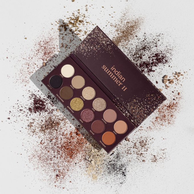 Palette d'ombres à paupières "INDIAN SUMMER II" 18 g - 12 couleurs VEGAN - PAESE