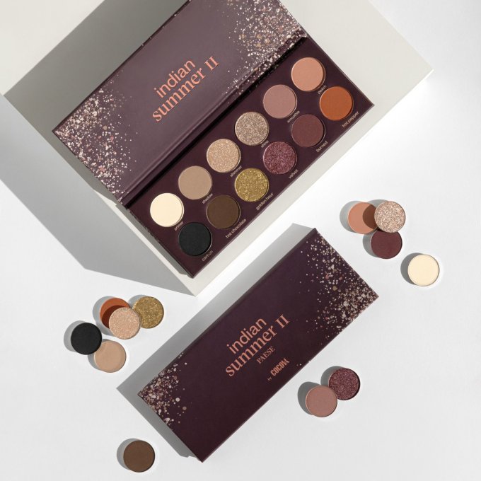 Palette d'ombres à paupières "INDIAN SUMMER II" 18 g - 12 couleurs VEGAN - PAESE
