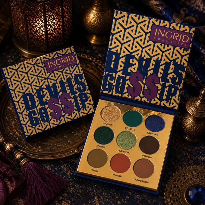 Palette d'ombres à paupière Devil's Gossip 9 teintes - 10 gr - Ingrid Cosmetics