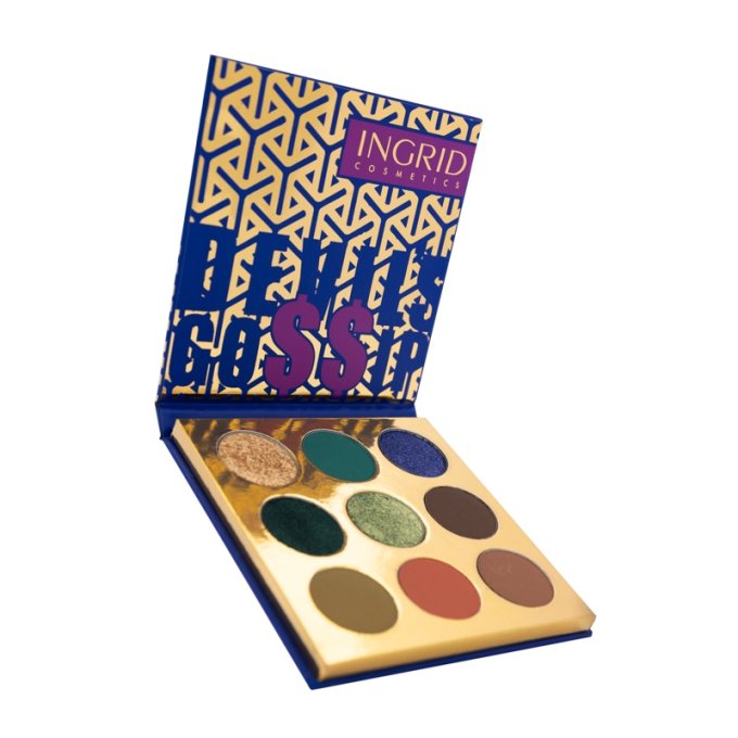 Palette d'ombres à paupière Devil's Gossip 9 teintes - 10 gr - Ingrid Cosmetics