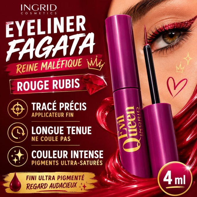 Eyeliner Fagata "Reine maléfique" - Rouge Rubi - 4ml - Ingrid Cosmetics