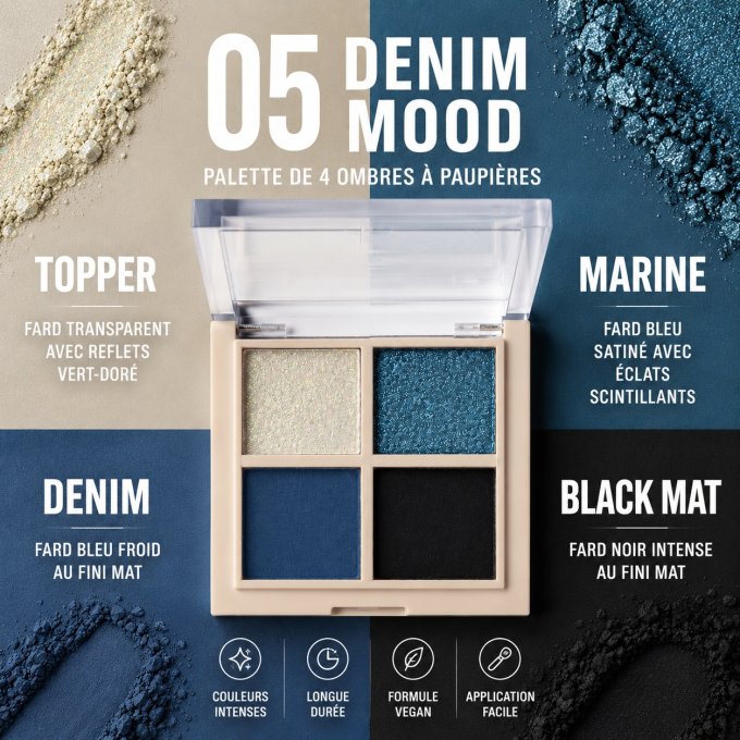 Palette d'ombres à paupières Vegan "Daily Vibes" - Denim Mood - 5,5 g - PAESE