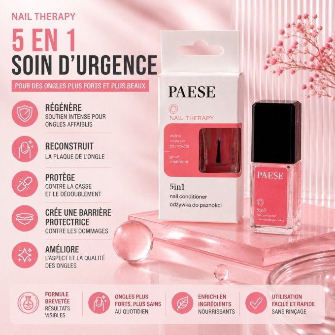 Soin d'urgence 5 en 1 pour ongles - 8 ml - PAESE