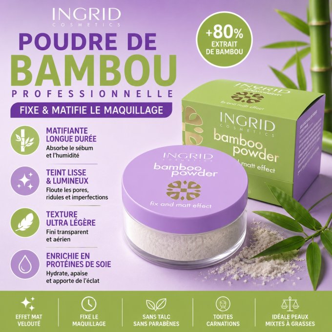 Poudre de bambou professionnelle - 10g - Ingrid Cosmetics