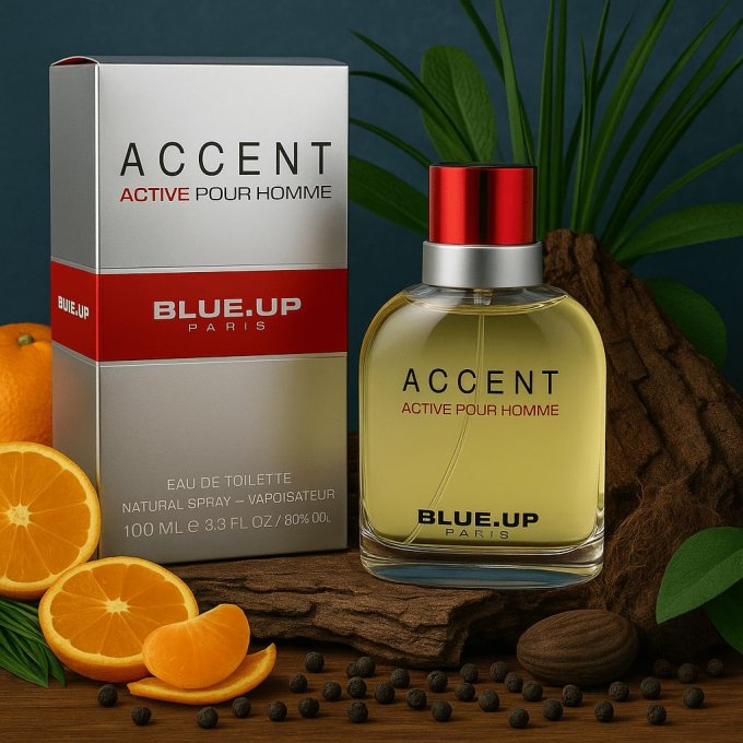 BLUE UP ACCENT ACTIV POUR HOMME – EDT homme 100 ml | Inspiration fraîche boisée et aroma
