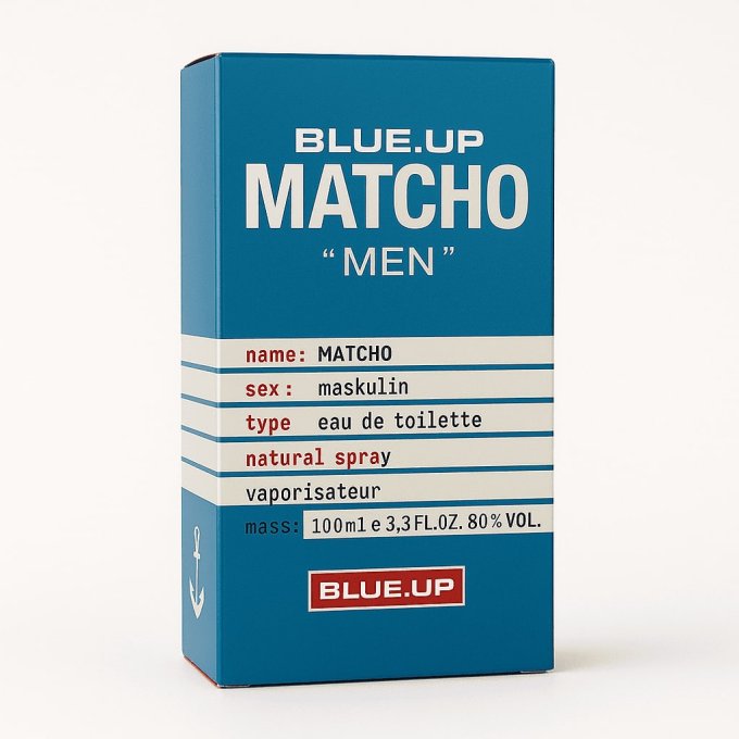 BLUE UP MATCHO MEN – Eau de toilette homme 100 ml | Oriental frais et viril aux accents iconiques