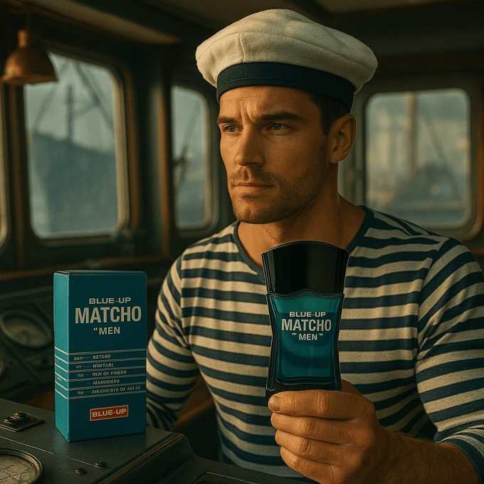 BLUE UP MATCHO MEN – Eau de toilette homme 100 ml | Oriental frais et viril aux accents iconiques