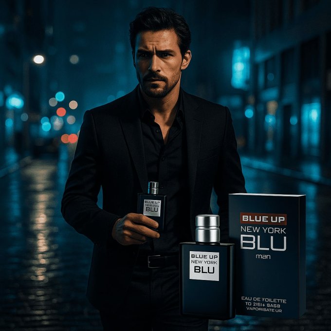BLUE UP NEW YORK BLUE MEN – Eau de toilette homme 100 ml | Boisé aromatique et magnétique