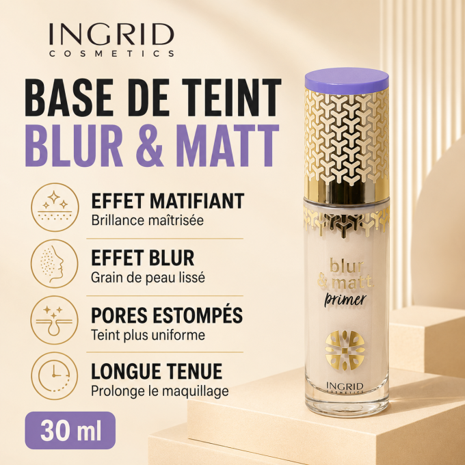 Base de teint Matifiante BLUR & MATT Ingrid Cosmetics - 30 ml