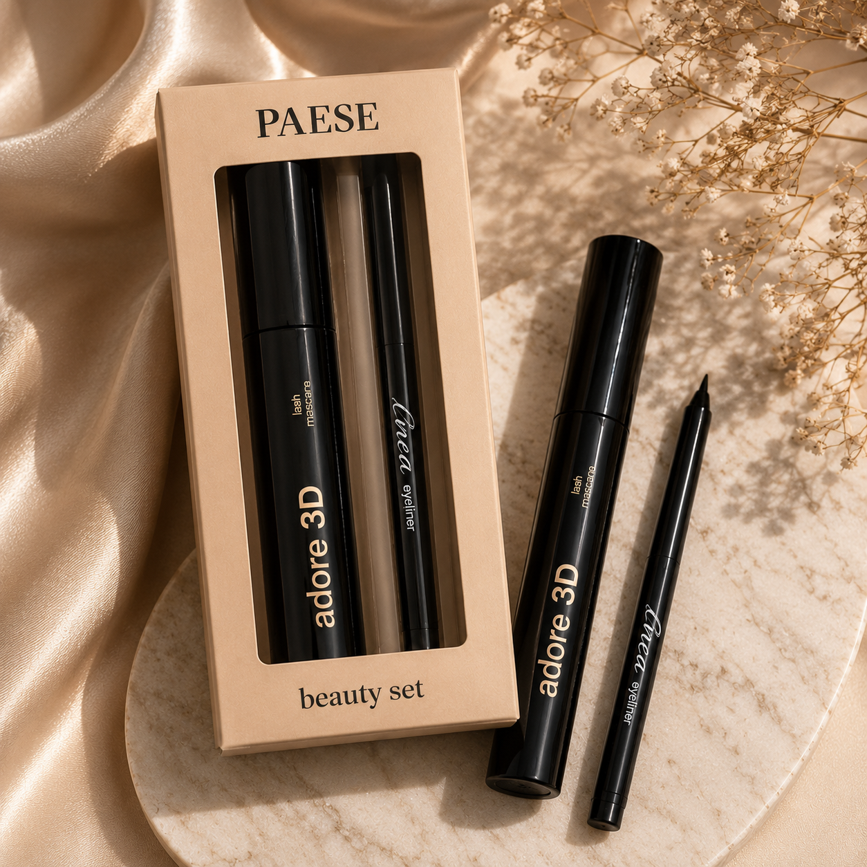 Coffret beauté "CLASSY" - Mascara Adore 3D et Eyeliner Linéa noir PAESE