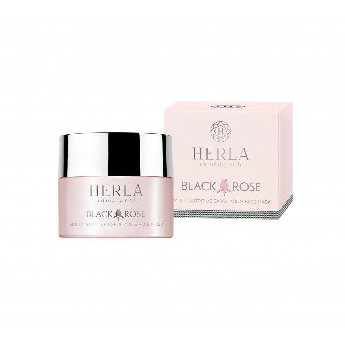 Coffret Cadeau Masque exfoliant + Crèmes Yeux + Remède anti-âge à la rose noire - BLACK ROSE - HERLA