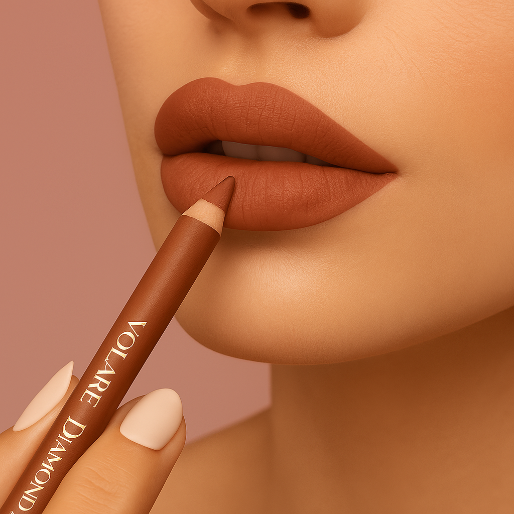 Crayon bois pour les lèvres DIAMOND LOOK - Teinte 03 Fudge Nude - Vollaré Cosmetics