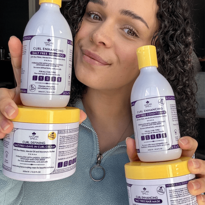 Routine Boucles sublimes – Shampooing, Après-Shampooing, Masque & Crème Sans Rinçage - Nature Spell