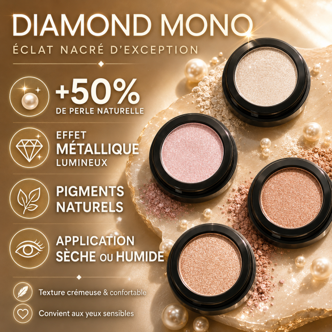 Ombres à paupières Diamond mono pearl - Végan et sans Glutten - PAESE