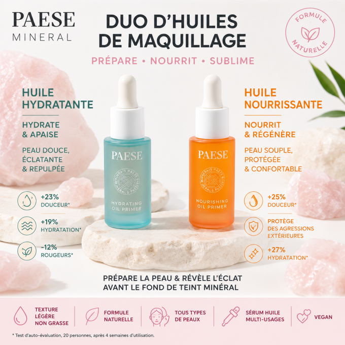 Duo d'Huiles de maquillage Hydratante et Nourrissante - 2 x 15 ml - PAESE