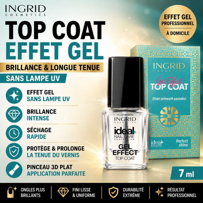 Top coat - Effet Gel - Ingrid Cosmetics - 7 ml