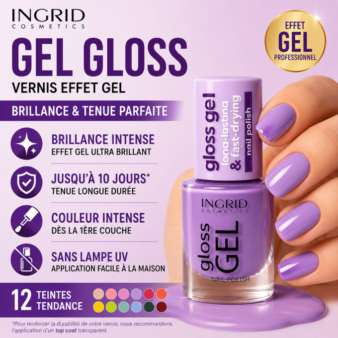 Vernis Gel gloss 10 jours - 7 ml - Teinte 615 Terracotta Touch - Ingrid Cosmetics