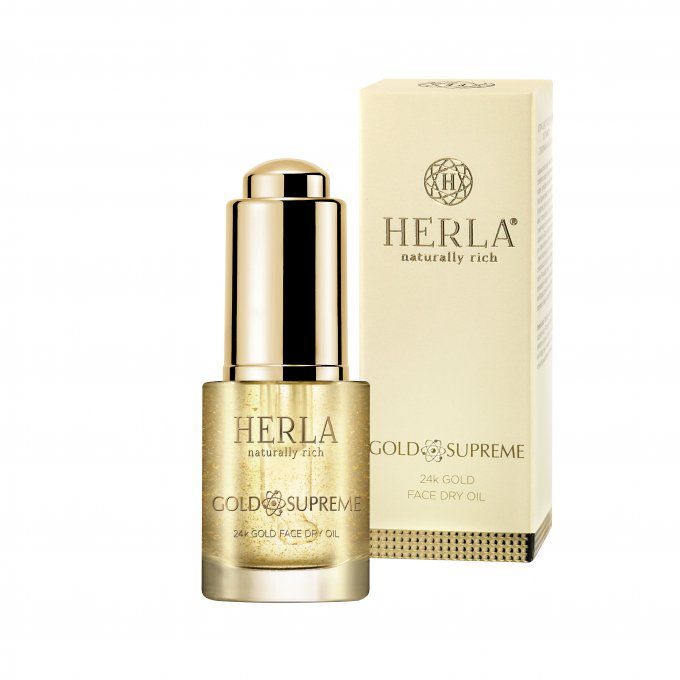 Huile sèche hydratante enrichies en particules d'OR pur 24k - Visage - 15 ml - GOLD SUPREME - HERLA