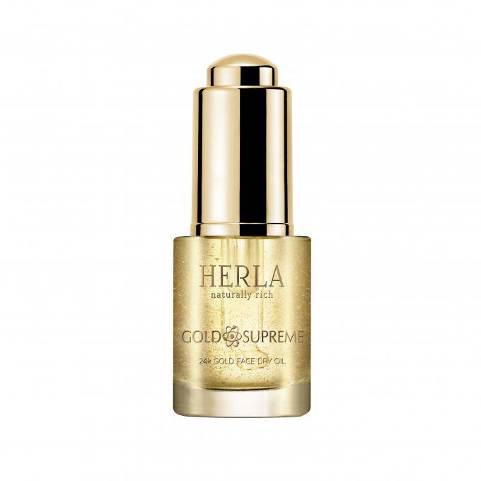 Huile sèche hydratante enrichies en particules d'OR pur 24k - Visage - 15 ml - GOLD SUPREME - HERLA