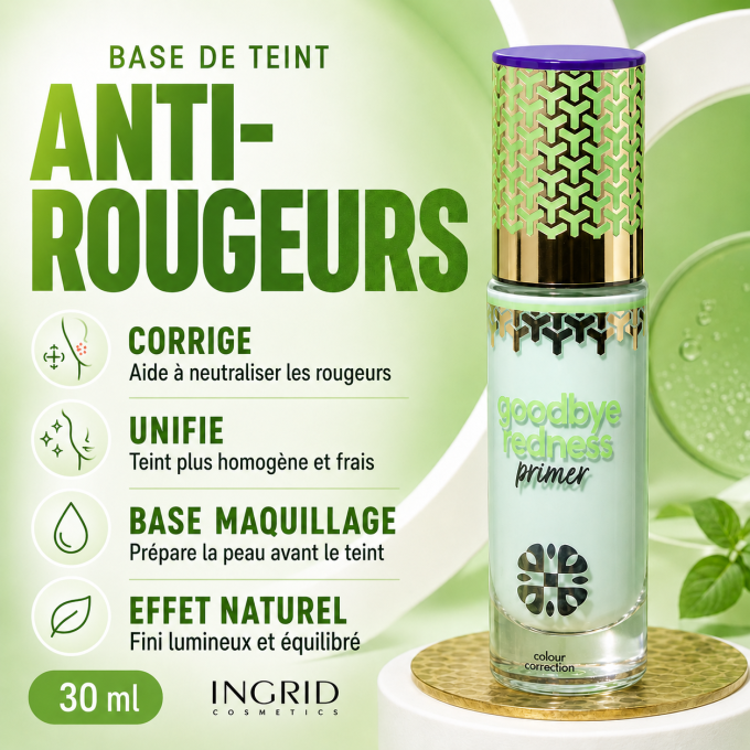 Base de teint Filtre teint Anti-rougeurs Ingrid Cosmetics - 30 ml