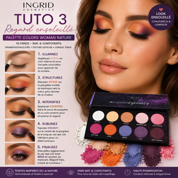 Palette de 10 ombres à paupières  Colors Woman Nature - 27g - Ingrid